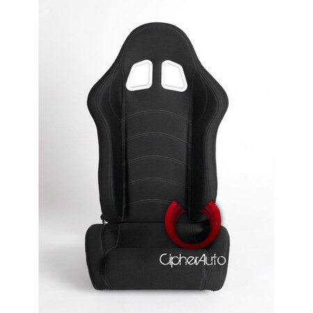 Omnisports Black Cloth with Gray Stitching Racing Seats - Black OM3363687
